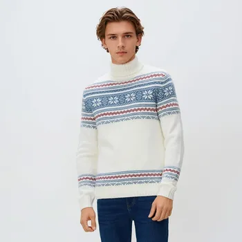 Pánský svetr Reserved - Svetr s&nbsp;vánočním vzorem - krémová - 169HI-01P - 169HI-01P-S