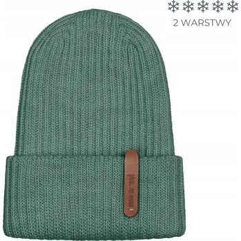 Čepice Čepice dětská zimní beanie z merino vlny zelená 0-12 měsíců