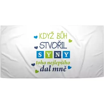 Sablio Ručník Když Bůh stvořil syny - 30x50 cm