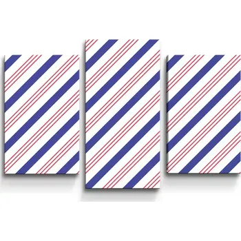 Obraz Sablio Obraz - 3-dílný Modročervené pruhy - 75x50 cm