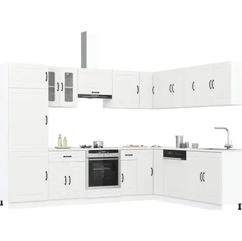 Kuchyňská skříňka 14dílná sada kuchyňských skříněk "Kalmar" hnědý dub, imitace dřeva