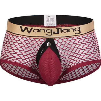 Boxerky Pánské síťované boxerky Jockstrap s otevřeným předkem i zadkem - S