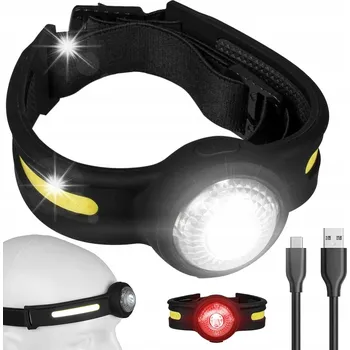 Čelovka ČELOVKA LED ČELOVÁ SVÍTILNA NABÍJECÍ PÁSEK USB-C VÝKONNÁ 550lm VAYOX