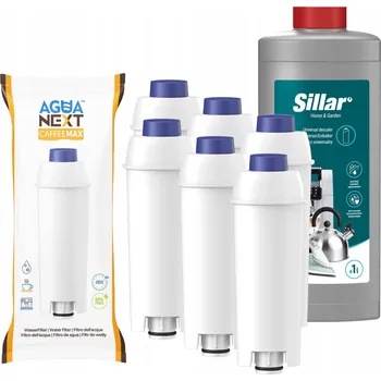 Příprava kávy Sada pro kávovary Delonghi: 6x filtr Agua Next + odvápňovač Sillar 1l