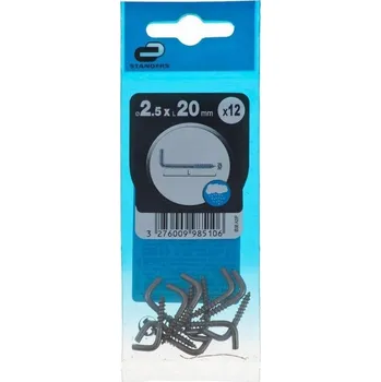 Vrták Šroubovací háček 2,5x20mm chromovaný 12 ks