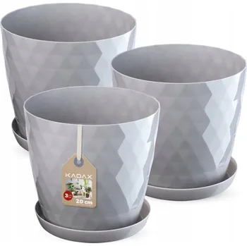 Květináč Květináč plast šedý Kadax 20 cm x 20 cm x 19 cm
