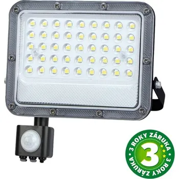 Prémiový ultratenký LED reflektor s čidlem pohybu šedý 30W 2600lm, studená, 3 roky záruka