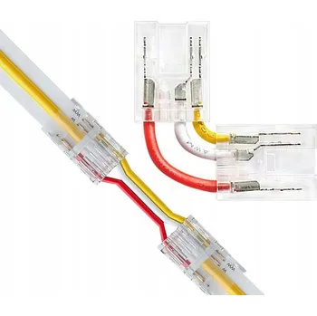 LED páska 2x LED Spojka MONO CCT COB DIGITAL pro digitální pásky 3PIN 10mm, úhlový konektor