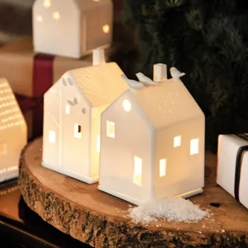 Svícen Porcelánový domeček na čajovou svíčku, malý, Raeder s ptáčky