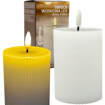 Svíčka ŚWIECA WOSKOWA LED SVÍČKA NA BATERIE DEKORACE S EFEKTEM PLAMENE 10 CM
