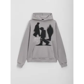 Pánská mikina Mikina s kapucí a potiskem - S - House - světle šedá - 758GG-09X