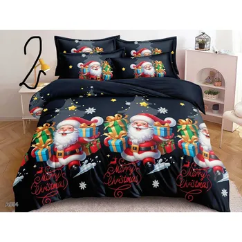 Povlečení Vánoční Povlečení 200x220, 3dílná sada, bavlněný satén, Santa Claus Sob