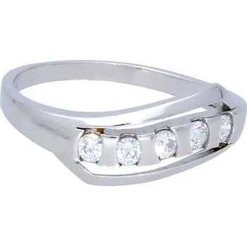 Módní doplněk Goldstore Stříbrný prsten pět zirkonů Velikost: 57
