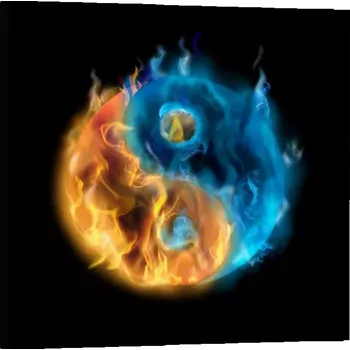 Obraz Sablio Obraz Ohnivé jin a jang - 50x50 cm