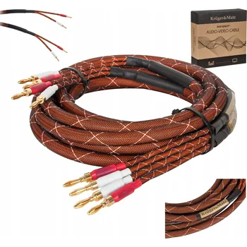Audio kabel Reproduktorový kabel 5.0 m Kruger&Matz (banánkové konektory)
