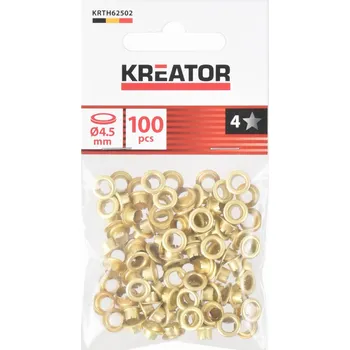 Nýt KRTH62502 - Nýtovací očka mosaz 4,5mm 100ks KREATOR