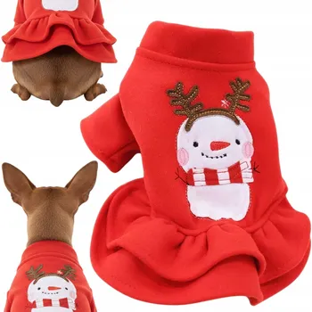 Obleček pro psa Vánoční šaty pro psa ANNA S Červená