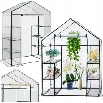 Skleník Mini Skleník Balkonový Zahradní 4 Police Kovové Fólie PVC 195 x 143 x 73 cm