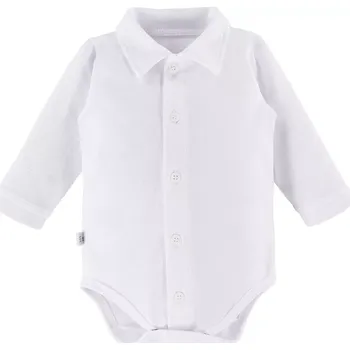 Kojenecké oblečení Eevi body bílé s límečkem