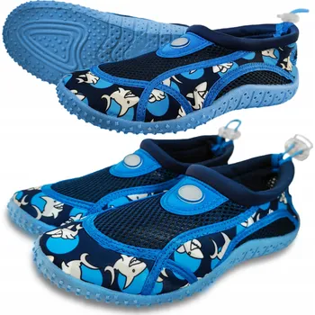 Boty do vody DĚTSKÉ BOTY DO VODY NA PLAVÁNÍ K BAZÉNU, NA PLÁŽ, K ÚTESŮM PROTI JEŽKŮM 30 MODRÉ