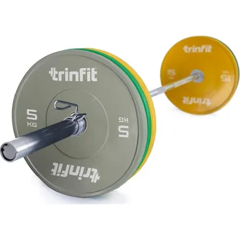 Olympijská činka TRINFIT 80 kg Bumper barevná