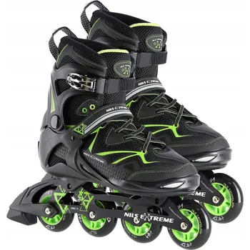 Kolečkové brusle NA9022 ČERNO/ZELENÉ VEL 39 BRUSLE 2V1 NILS EXTR