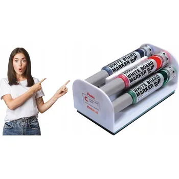 Sada popisovačů na bílou tabuli Pentel MWL5M-4N, 4 barvy + houbička