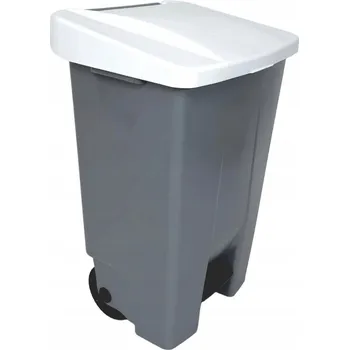 Odpadkový koš Denox nášlapný odpadkový koš GASTRO 80 L, bílé víko, plastový s kolečky