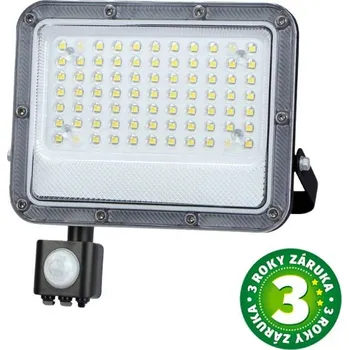 Prémiový ultratenký LED reflektor s čidlem pohybu šedý 50W 4800lm, studená, 3 roky záruka