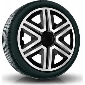Poklice na kolo Puklice ACTION 16" stříbrno-černé pro Peugeot, Renault, Seat, 4 ks