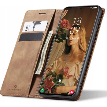 Pouzdro na mobilní telefon Pouzdro s klopou Spacecase pro Samsung Galaxy S21, hnědé