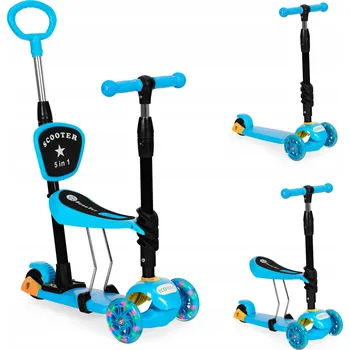 Koloběžka Tříkolová koloběžka se sedátkem ECOTOYS YM-SW-6 BLUE 3v1