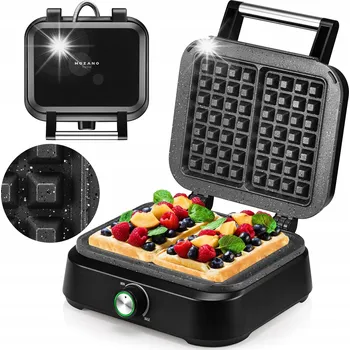 Vaflovač VAFLOVAČ PROFESIONÁLNÍ NA KŘUPAVÉ A NADÝCHANÉ VAFLE VELKÝ VÝKON 2200 W SILNÝ DOMÁCÍ