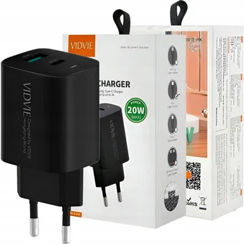 Síťová nabíječka VIDVIE PLE248 1xUSB + 1xType C 3A PD 20W černá