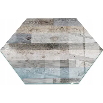 Obraz Skleněná podložka pod kamna nebo prkénka, různé odstíny, hexagon 40 cm