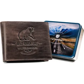 Peněženka Peterson pánská peněženka z přírodní kůže hnědá - muž