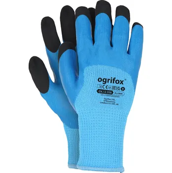 Pracovní rukavice Rukavice potažené latexem, zateplené Ogrifox BLUWIN NNB vel. 9 - L 1 pár