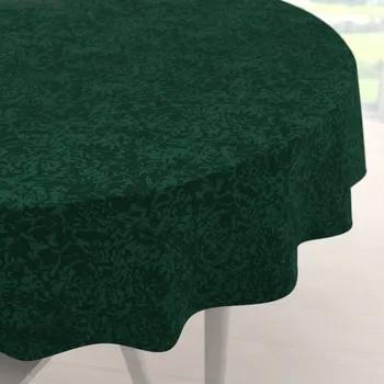 ubrus Velký teflonový kulatý ubrus TF-035 Venezia smaragdově zelený Ø 150 cm