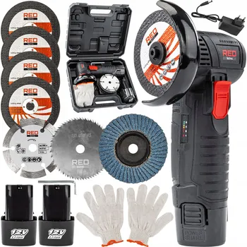 úhlová bruska Úhlová bruska RED TECHNIC akumulátorová 12 V bezkartáčová ∅ 76 mm