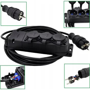 Napájecí kabel Prodlužovací Kabel ELS Elektrotechnika 10 m 3 ks zásuvek černý