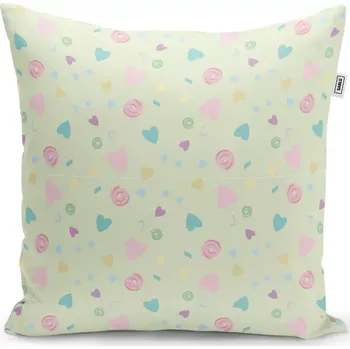 Polštář Sablio Polštář Srdíčka a spirály - 40x40 cm