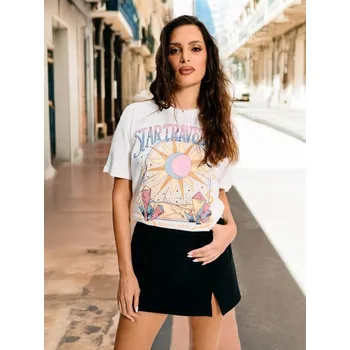 Dámské tričko Sinsay - Tričko s krátkým rukávem - krémová - 8443J-01X - 8443J-01X-L-1