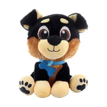 plyšák Pes veselý s modrou kostičkou plyš 25 cm