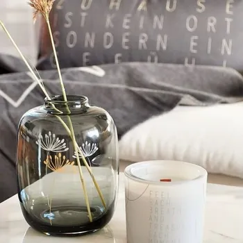 Váza Skleněná váza Chmýří, kouřové sklo