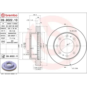Brzdový kotouč Brzdový kotouč BREMBO 09.9022.11