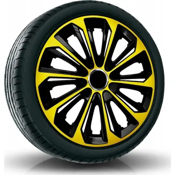 Poklice na kolo Puklice EXTRA STRONG 16" zlato-černé pro Peugeot, Renault, Seat, 4 ks
