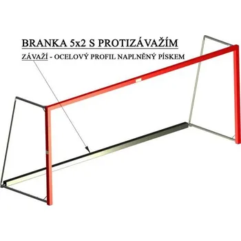 Fotbalová branka Závaží přídavné (ocelový profil naplněný pískem) pro volně stojící branku 5x2 m