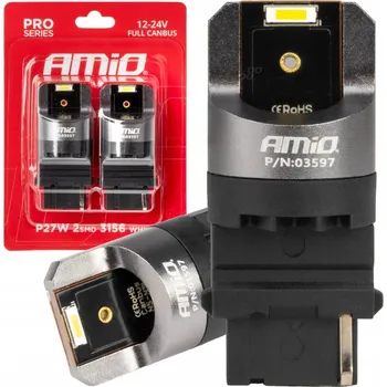 Povinná bezpečnostní výbava Žárovky Amio P27W PRO FULL CANBUS P27W 6,2 W, 2 ks
