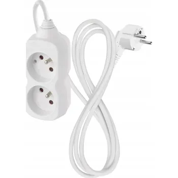 Napájecí kabel Prodlužovací Kabel přívodní kabel Emos 1,4 m 2 ks zásuvky bílý