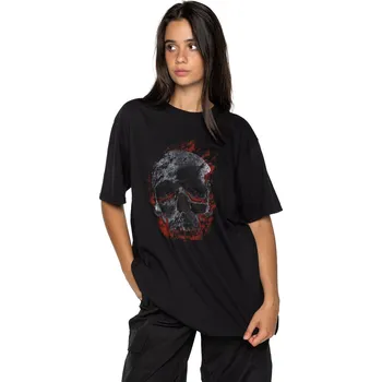 Dámské tričko Tričko loose fit UNDERWORLD Skull in fire Velikost: 4XL, Kód produktu: Z6094A2